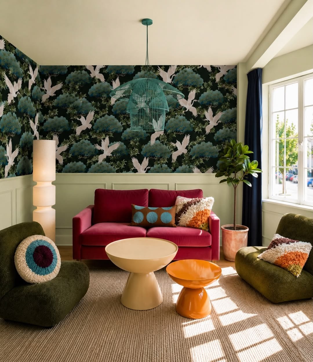 Wallpaper Herons of Japan black
Living room of our customer Laurène C.